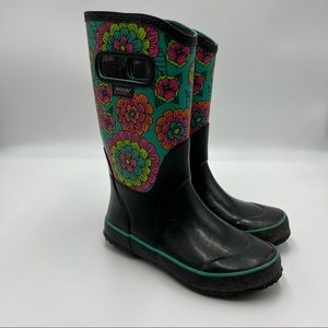 Bogs Classic Youth Floral Waterproof Boots Size 2
